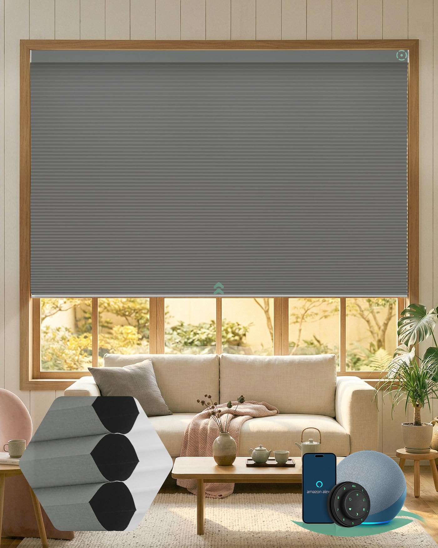 Amazon.co.jp: Yoolax 電動ハニカムシェード Zigbee 充電式 断熱・保温